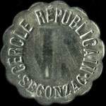 Jeton de 1 franc �mis par le Cercle R�publicain de Segonzac (16130 - Charente) - avers