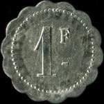 Jeton de 1 franc �mis par le Cercle R�publicain de Segonzac (16130 - Charente) - revers