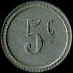 Jeton de 5 centimes 1922 - 1927 �mis par la Coop�rative l'Abeille � Septfonds (82240 - Tarn-et-Garonne) - revers