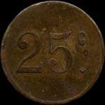Jeton de 25 centimes 1922 - 1927 �mis par la Coop�rative l'Abeille � Septfonds (82240 - Tarn-et-Garonne) - revers