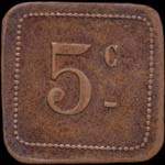 Jeton de 5 centimes �mis par le Boucher J.Gr�goire � Servian (34290 - H�rault) - revers