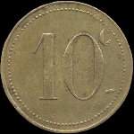 Jeton de 10 centimes en laiton rond �mis par le Grand Caf� de Servian � Servian (34290 - H�rault) - revers