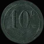 Jeton de 10 centimes en zinc nickel� rond �mis par le Grand Caf� de Servian � Servian (34290 - H�rault) - revers