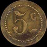 Jeton de 5 centimes 1916 �mis par Louis Vi� � Servian (34290 - H�rault) - revers