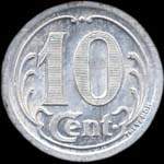 Jeton de 10 centimes 1922 �mis par l'Union Commerciale & Industrielle de S�zanne (51120 - Marne) - revers