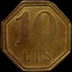 Jeton Paul Klein - Brasserie de l'Orient - 10 centimes - Strasbourg (67000 - Bas-Rhin) - revers