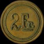 Jeton Brasserie-Restaurant Jean Dietz - 2 francs - Strasbourg (67000 - Bas-Rhin) - revers