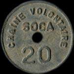 Jeton Cha�ne Volontaire SOCA - 20 francs - Strasbourg (67000 - Bas-Rhin) - revers