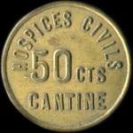 Jeton Hospices Civils - Cantine - 50 centimes - Strasbourg (67000 - Bas-Rhin) - avers