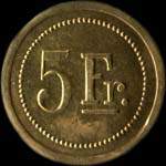 Jeton Fr. Mutschler - 5 francs - Strasbourg (67000 - Bas-Rhin) - revers