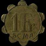 Jeton S.C.M.A. - Société Coopérative Militaire Alsacienne - 1 franc type 1 - Strasbourg (67000 - Bas-Rhin) - avers
