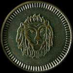 Jeton anonyme de 30 centimes avec une tête de tigre de la Taverne du Tigre à Strasbourg - avers