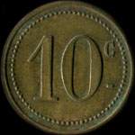 Jeton Brasserie du Tigre - 10 centimes - Strasbourg (67000 - Bas-Rhin) - revers