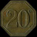 Jeton Brasserie du Tigre - 20 centimes - Strasbourg (67000 - Bas-Rhin) - revers