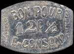 Jeton de 12 1/2 centimes �mis par le Caf� Fournier � Sury-le-Comtal (42450 - Loire) - revers