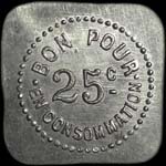 Jeton de 25 centimes �mis par le Caf� Chirat Jules, au Roule - La Talaudi�re (42350 - Loire) - revers