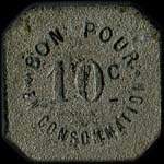 Jeton de 10 centimes �mis par le Caf� Vendange � Tartaras (42800 - Loire) - revers