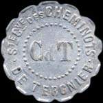 Jeton Soci�t� Cooop�rative des Cheminots de Tergnier - CdT - 10 centimes - Tergnier (02700 - Aisne) - avers