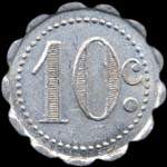 Jeton Soci�t� Cooop�rative des Cheminots de Tergnier - CdT - 10 centimes - Tergnier (02700 - Aisne) - revers