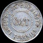 Jeton Soci�t� Cooop�rative des Cheminots de Tergnier - CdT - 25 centimes - Tergnier (02700 - Aisne) - avers