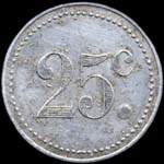 Jeton Soci�t� Cooop�rative des Cheminots de Tergnier - CdT - 25 centimes - Tergnier (02700 - Aisne) - revers