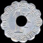 Jeton Soci�t� Cooop�rative de Tergnier - Union des Travailleurs - 1 kg (de pain) - Tergnier (02700 - Aisne) - revers