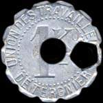 Jeton Soci�t� Cooop�rative de Tergnier - Union des Travailleurs - 1 kg (de pain) - Tergnier (02700 - Aisne) - revers
