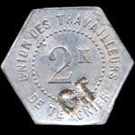 Jeton Soci�t� Cooop�rative de Tergnier - Union des Travailleurs - 2 kg (de pain) - Tergnier (02700 - Aisne) - revers