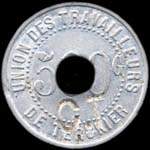 Jeton Soci�t� Cooop�rative de Tergnier - Union des Travailleurs - 500 grammes (de pain) - Tergnier (02700 - Aisne) - revers