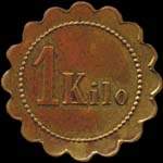 Jeton Soci�t� Cooop�rative - Union des Travailleurs du Chemin de Fer - 1 Kilo (de pain) - Tergnier (02700 - Aisne) - revers