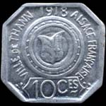 Jeton de 10 centimes 1918 �mis par la Ville de Thann (68800 - Haut-Rhin) - revers