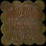 Jeton de 2 francs �mis par l'Entreprise Marlaud Fr�res � Th�nac (17460 - Charente-Maritime) - revers