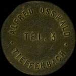 Jeton de 1 franc �mis par le Syndicat des Entrepositaires de Bi�res - Alfred Osswald - Tieffenbach (67290 - Bas-Rhin) - avers