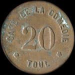 Jeton de 20 (centimes) �mis par le Caf� de la Com�die � Toul (54200 - Meurthe-et-Moselle) - avers