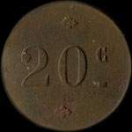Jeton de 20 centimes �mis par le Grand Caf� du Commerce � Toul (54200 - Meurthe-et-Moselle) - revers