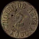 Jeton de 2 (francs) �mis par l'H�tel de Metz � Toul (54200 - Meurthe-et-Moselle) - avers
