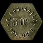 Jeton de 30 centimes �mis par F. Auberdiac - Toulouse (31000 - Haute-Garonne) - avers