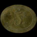 Jeton de 5 centimes �mis par le Grand Caf� Durand � Toulouse (31000 - Haute-Garonne) - revers