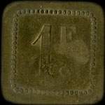 Jeton de 1 franc �mis par le Grand Caf� Durand � Toulouse (31000 - Haute-Garonne) - revers