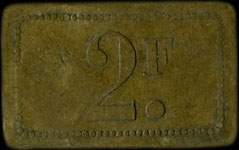 Jeton de 2 francs �mis par le Grand Caf� Durand � Toulouse (31000 - Haute-Garonne) - revers