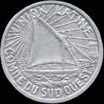 Jeton de 5 centimes 1922 - 1930 �mis par l'Union Latine - Comit� du Sud-Ouest � Toulouse (31000 - Haute-Garonne) - avers