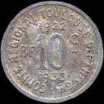 Jeton de 10 centimes 1922 - 1930 (sans triangle au revers) �mis par l'Union Latine - Comit� du Sud-Ouest � Toulouse (31000 - Haute-Garonne) - revers