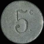 Jeton de 5 centimes en aluminium �mis par la Soci�t� Civile de Consommation de Trignac (44570 - Loire-Atlantique) - revers