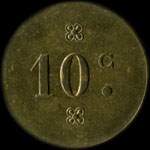 Jeton de 10 centimes en laiton type 2 avec chiffres de 6 mm �mis par la Soci�t� Civile de Consommation de Trignac (44570 - Loire-Atlantique) - revers