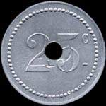 Jeton de 25 centimes �mis par le Casino Municipal de Trouville (14360 - Calvados) - revers
