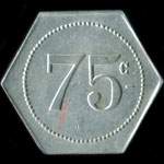 Jeton de 75 centimes �mis par le Casino Municipal de Trouville (14360 - Calvados) - revers
