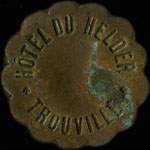 Jeton de 30 centimes type 2 avec petits chiffres au verso, avec fleurons et avec trait sous C �mis par l'H�tel du Helder - Trouville (14360 - Calvados) - avers