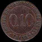 Jeton de la Soci�t� de Consommation de l'Est - 0,10 (franc) - Troyes (10000 - Aube) - revers