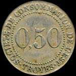 Jeton de la Soci�t� de Consommation de l'Est - 0,50 (franc) - Troyes (10000 - Aube) - revers