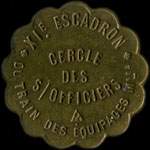 Jeton de 10 centimes émis par le Cercle des Sous-Officiers du 11ème Escadron du Train des Equipages basé à Nantes (44000 - Loire-Atlantique) - avers
